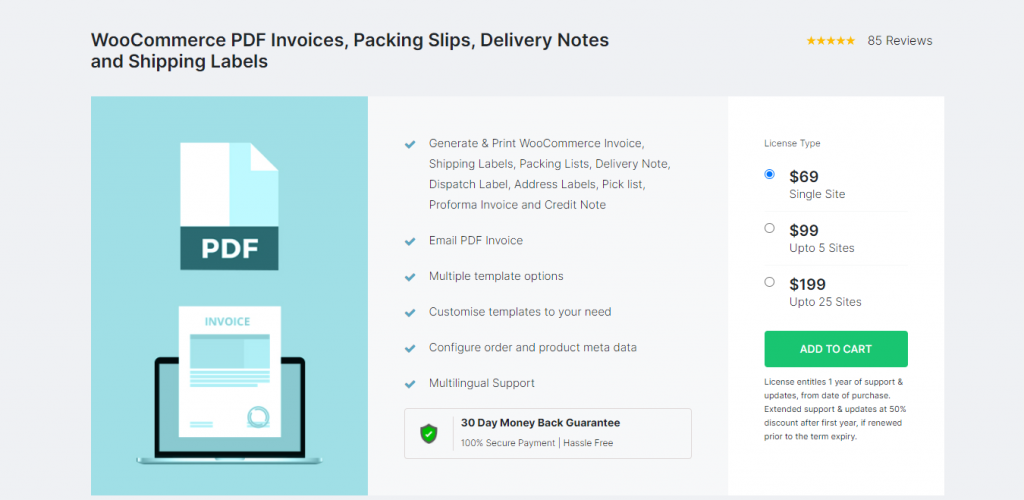 WooCommerce PDF Invoices And Shipping Labels