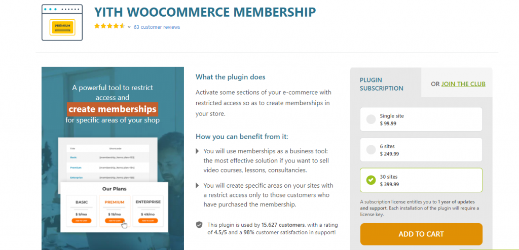 Yith WooCommerce Membership Plugin