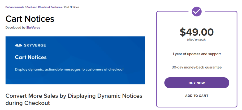 cart notices