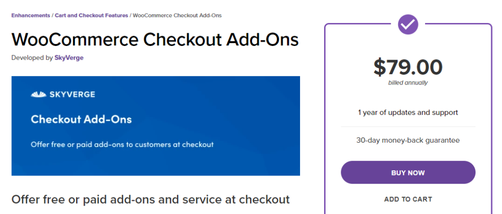 checkout add-ons