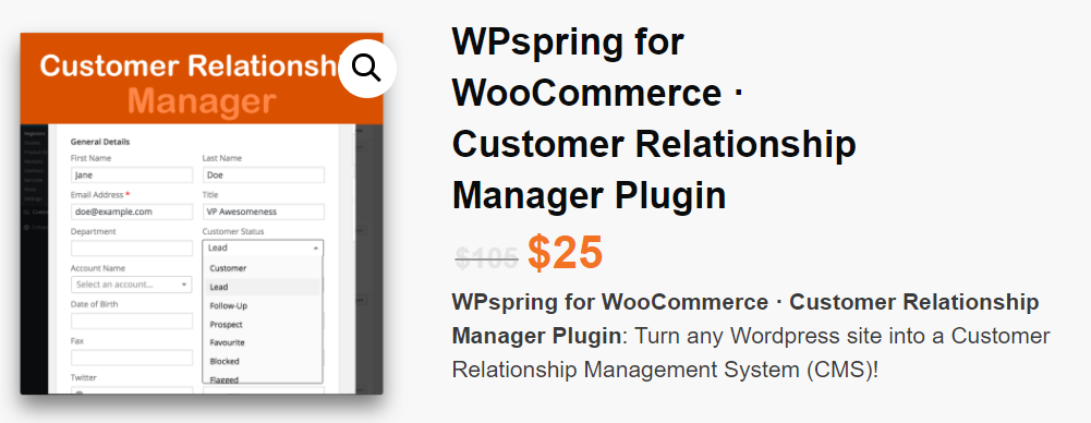 WooCommerce Customer Relationship Manager