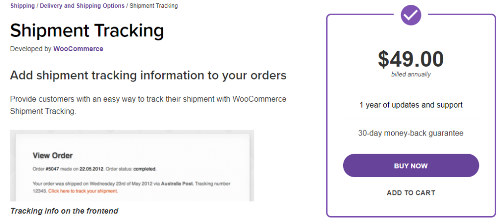 shipment tracking plugin