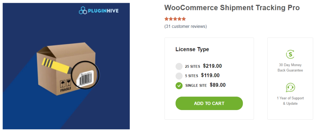 WooCommerce shipment tracking pro