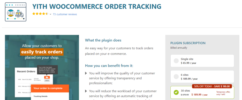 yith woocommerce order tracking