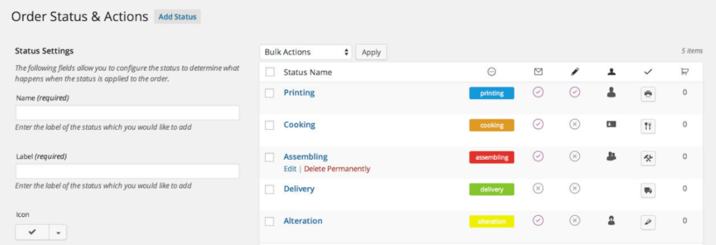 WooCommerce Order Status and Actions Manager