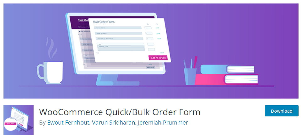 WooCommerce Quick/Bulk Order Form