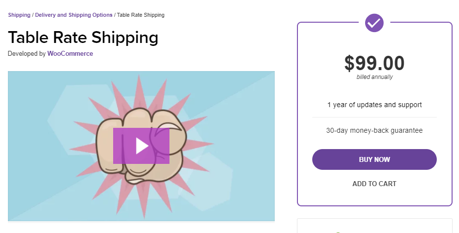Table Rate Shipping
