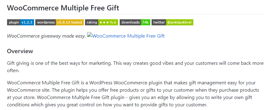 Multiple Free Gift for WooCommerce