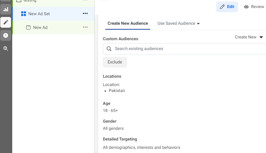 Create an audience in Facebook Pixel