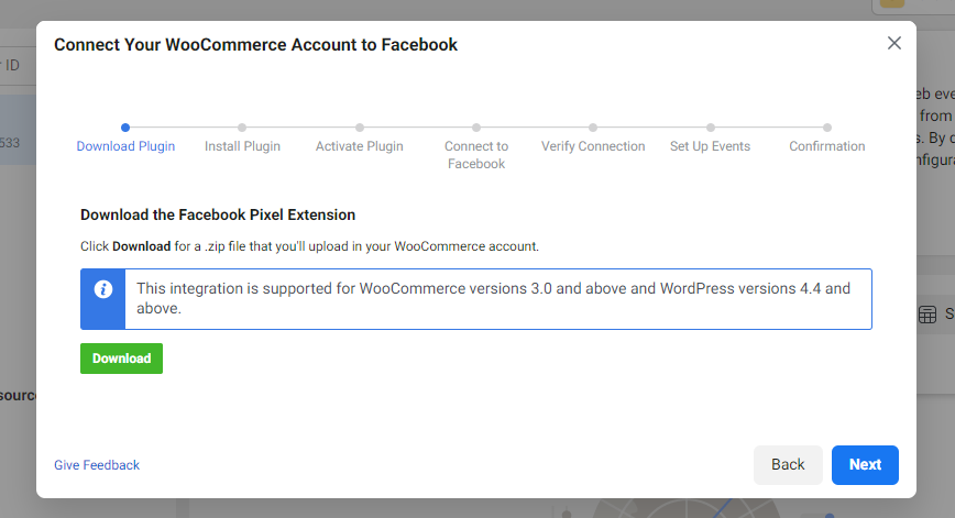 Connect WooCommerce account to Facebook Pixel