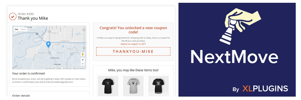 customize woocommerce thank you page with NextMove Lite