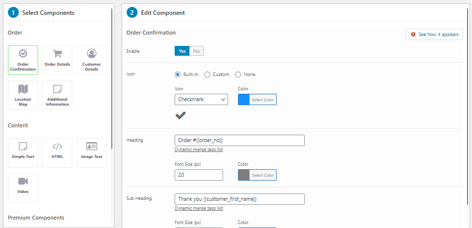 customize woocommerce thank you page