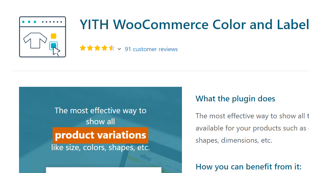 Yith WooCommerce Color and Label Variations