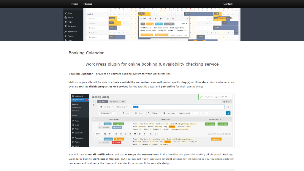 Booking Calendar